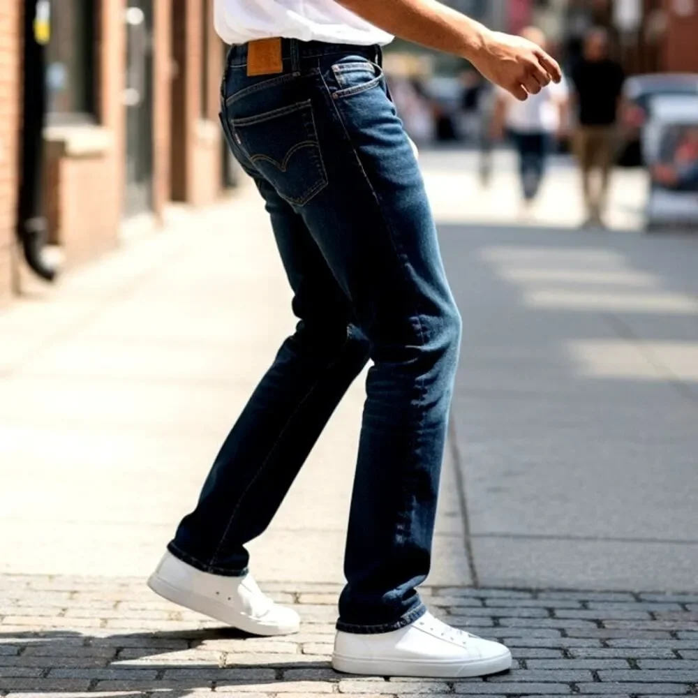 LEVI STRAUSS 510 Men's Classic Dark Blue Straight Leg Jeans - Size: 31x32